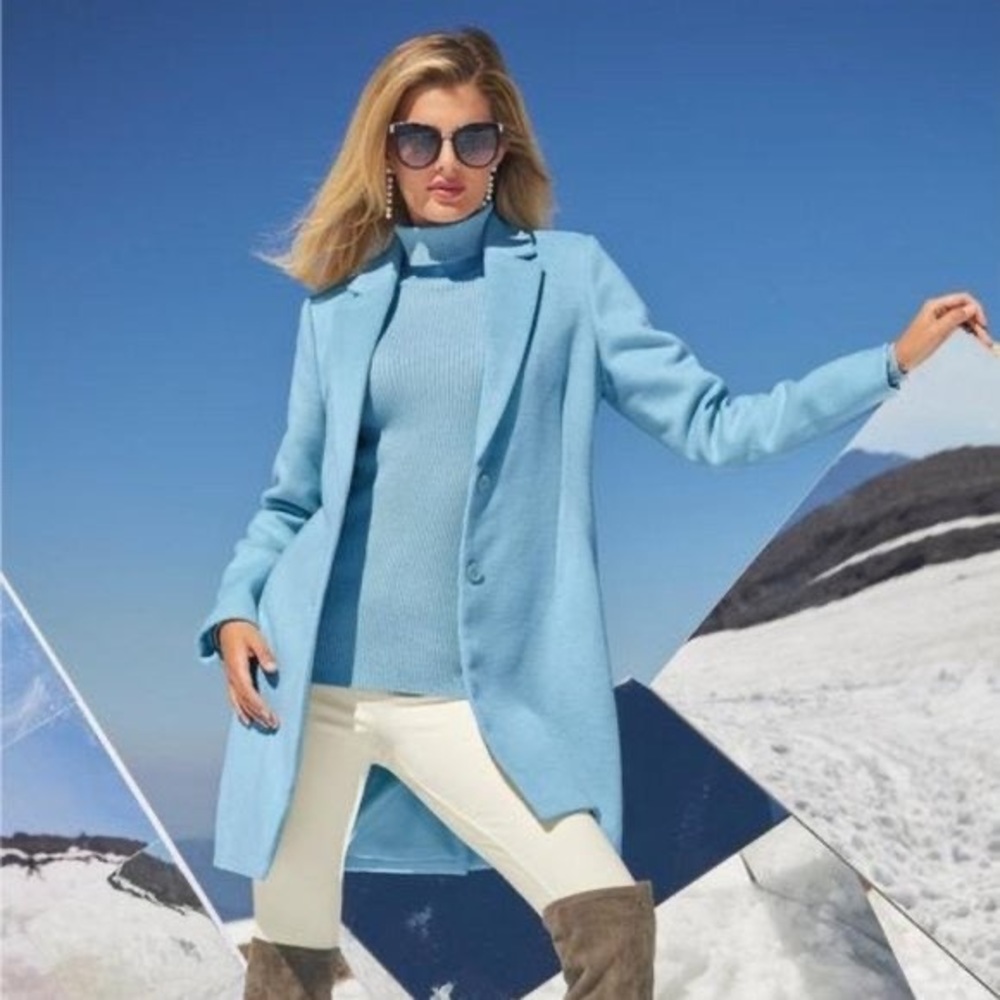 Boston Proper Lightweight Blue Coat